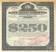 Антигуа.Banco Aleman-Antiqueno,$250, 1912 год.