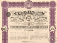 Аргентина.Внутренний займ, $100.1911 год.